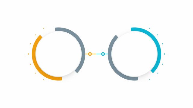2 step circular infographic process animation. 4K Video