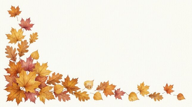 Autumn leaves falling on transparent background