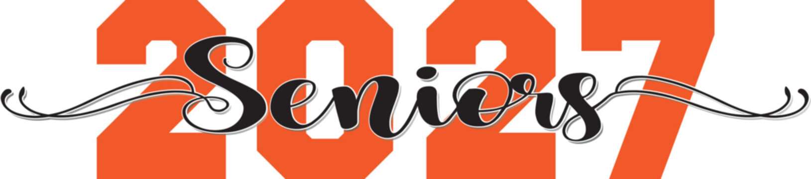 Senior class of 2027 horizontal banner 3 orange