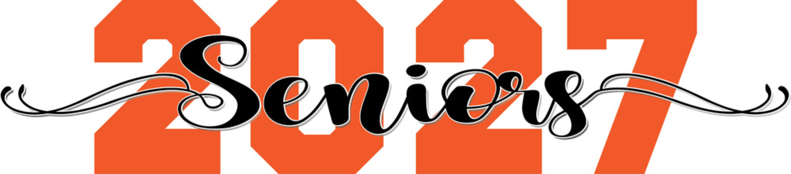 Senior class of 2027 horizontal banner 3 orange