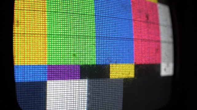 Retro TV Test Pattern Screen Colorful Bars Display