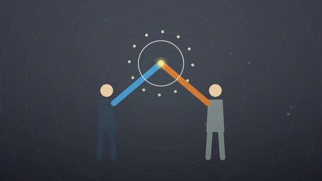 Minimalist flat design vector illustration of two abstract human figures