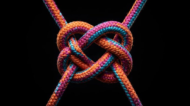 Colorful rope knot
