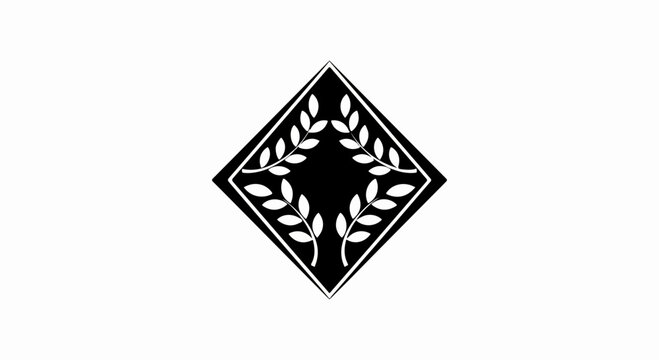Black and white laurel wreath diamond frame