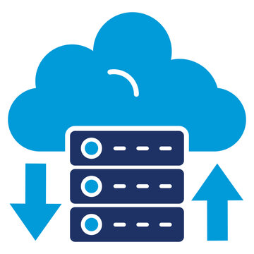Server Flat Blue Icon
