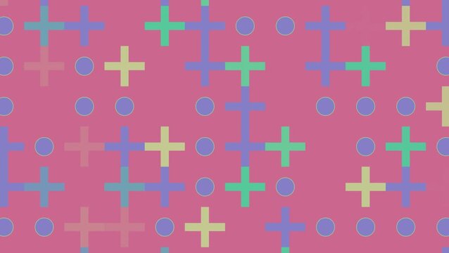 Colorful Plus Sign Pattern Background.