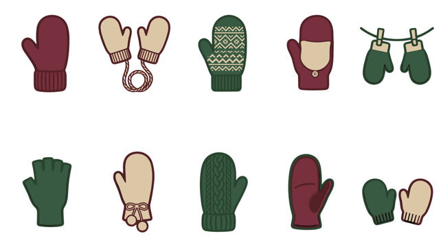 Collection of winter gloves mittens and accessories