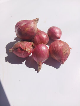 red onion on white background