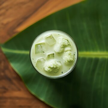 Traditional Indonesian Es Cendol Banjar with Coconut Milk