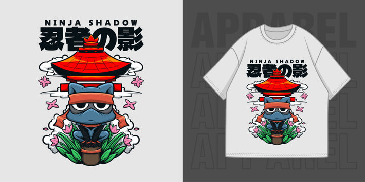 HAND DRAWING NINJA WARRIOR ILLUSTRATION T-SHIRT APPAREL PRINTING DESIGN