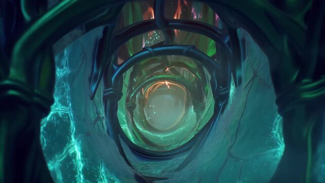 Organic Alien Biomechanical Cyber Tunnel Motion Loop