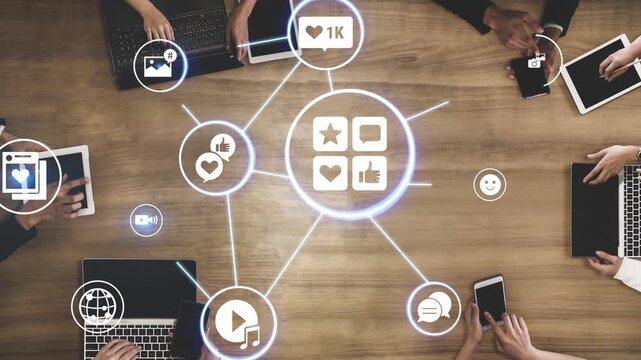 Concept of social media revolutionizes digital communication. This platform enables global connectivity, enhancing social media strategies for effective marketing and engagement. Funnel