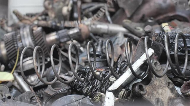 Gritty background of abandoned rusted automotive scrap metal