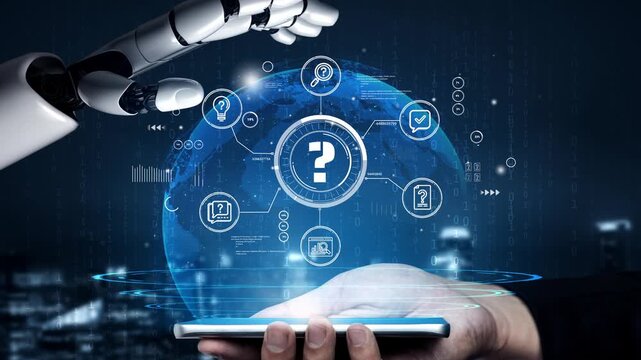 Robotic Hand Interacting with Smartphone and Digital Globe Representing Artificial Intelligence and Technology Concepts for Future Developments. Entropy.