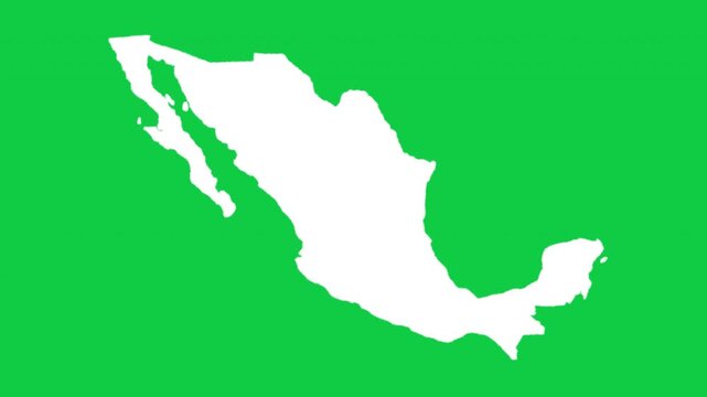 Mexico wiggle animation map loop green background