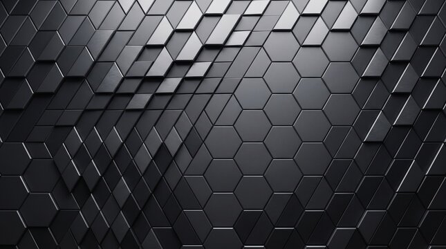 Luxury Black Square 3D Modular Technology Background