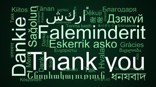 Thank You In Different Languages Word Cloud