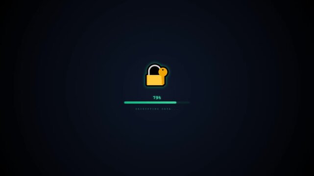Minimalist loading screen with padlock icon on dark background