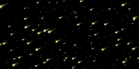 Comet streaks with glowing trails against a dark cosmic background during a meteor shower © Tonmoy