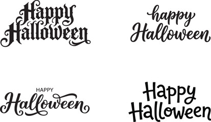 Fototapeta premium Happy Halloween text in black