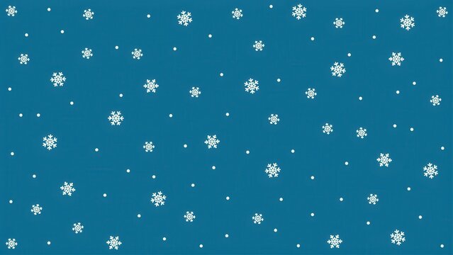Winter background with white snowflakes on blue