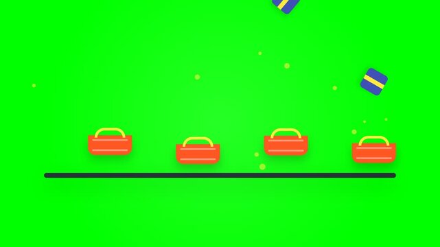 Animated 2D Game Concept Featuring Falling Gift Boxes and Red Containers.