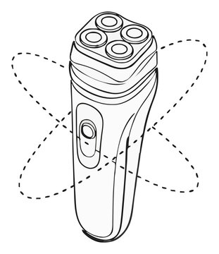 Electric Shaver Razor Line Art Icon Isolated on Whit.... Generative AI