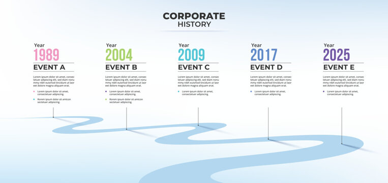 4 Steps Modern milestone diagram with road journey concept, presentation vector infographic.