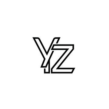 Monogram YZ letters, modern geometric design