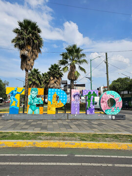 Mexico City, Mexico - July 21, 2025: Colorful letters at the entrance to Tepito in Mexico City, one of the city's most dangerous neighborhoods