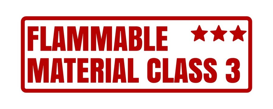 Flammable Material Class 3 Stamp for Hazardous Goods Shipping and Safety Compliance