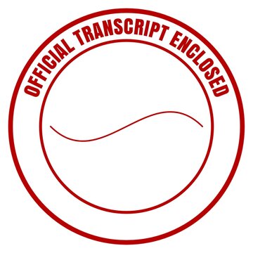 Official Transcript Enclosed Stamp for Academic Records and University Documentation