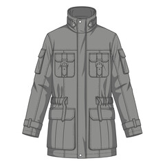 Gray Military Style Jacket Isolated © Udindavva