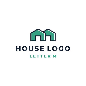 Letter M House Logo Vector Design for Real Estate and Architecture Brand