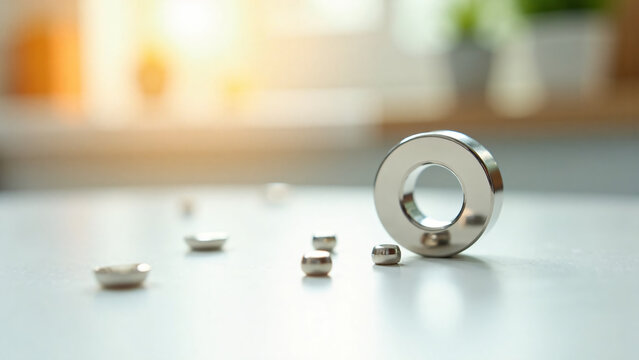 Magnet Attracts Metallic Objects Commercial Background