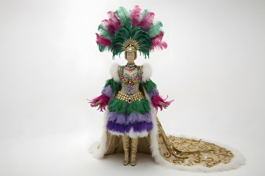 Elaborate Carnival Costume Doll