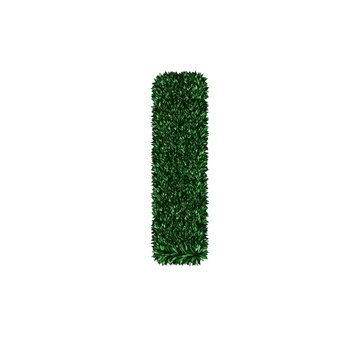 Lowercase letter l constructed from green plant leaves for nature-themed graphic design