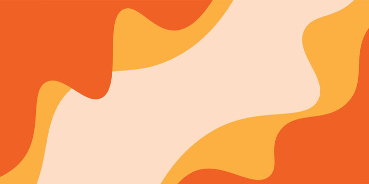 Abstract retro orange fluid wave background with warm organic wavy shapes for autumn social media banner design landing page cover backdrop