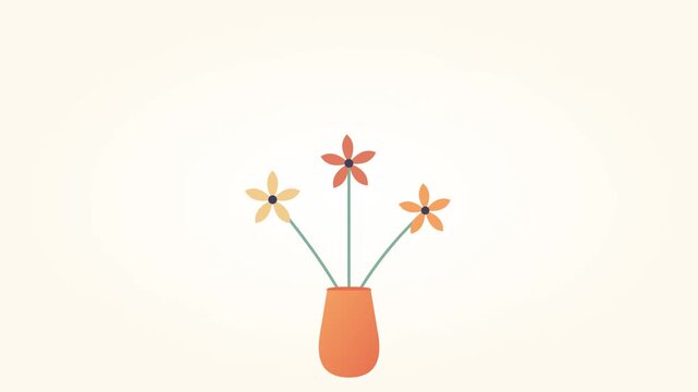 Minimalist Animation of Blooming Flowers in a Vase with a Heartfelt Mother's Day Message to Mom.