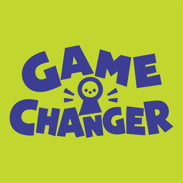 Game Changer Bold Black Typography Keyhole Character Lime Green Vector