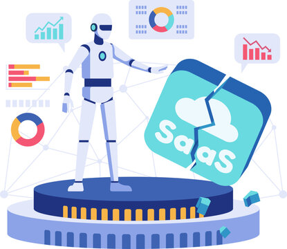 AI Replacing SaaS Platform Concept