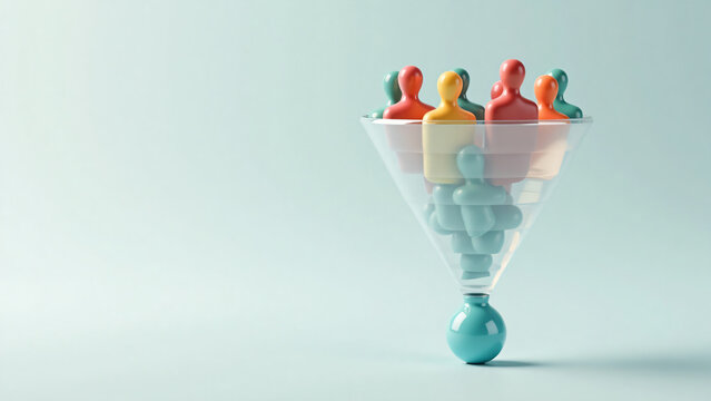 Recruitment Funnel Selecting Icon for Hiring Process