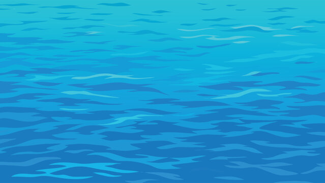 Abstract Blue Ocean Water Surface Ripple Texture Flat Vector Background