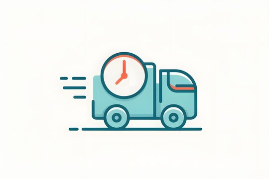 Delivery Truck with Clock Icon