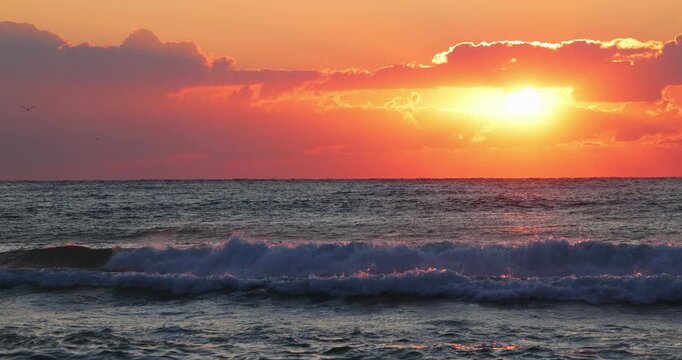 Beautiful cloudscape over the sea, sunrise shot