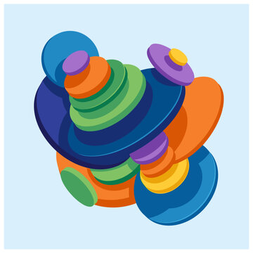 vector illustration of a colorful circle