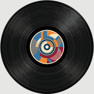 vinyl record on white background