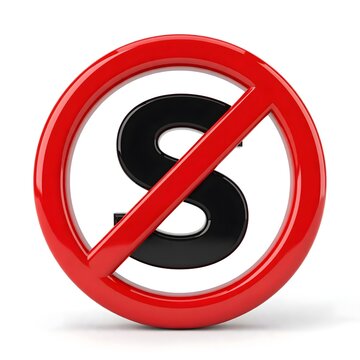 No Letter S Prohibition Symbol With Red Circle And Diagonal Slash