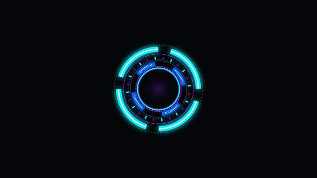 Futuristic HUD Element - Sci-Fi Interface Circle Animation