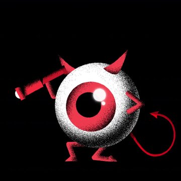Looping red devil eye